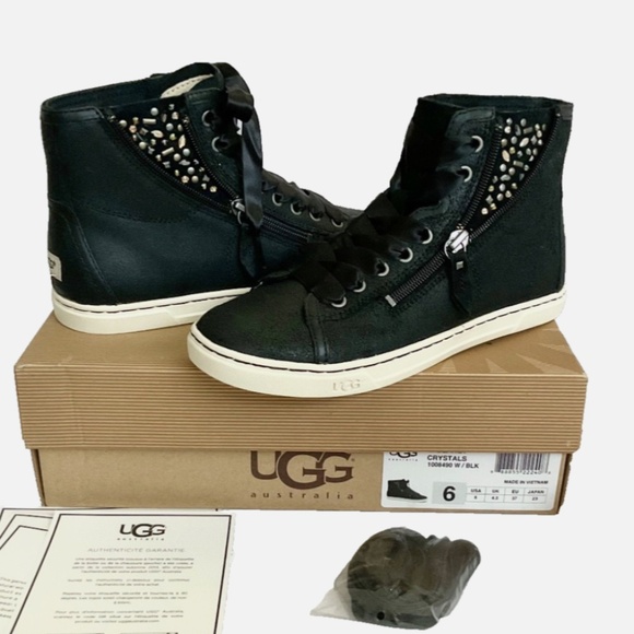 UGG Australia Blaney Crystal High Top Sneakers Black New in Box - Picture 1 of 15